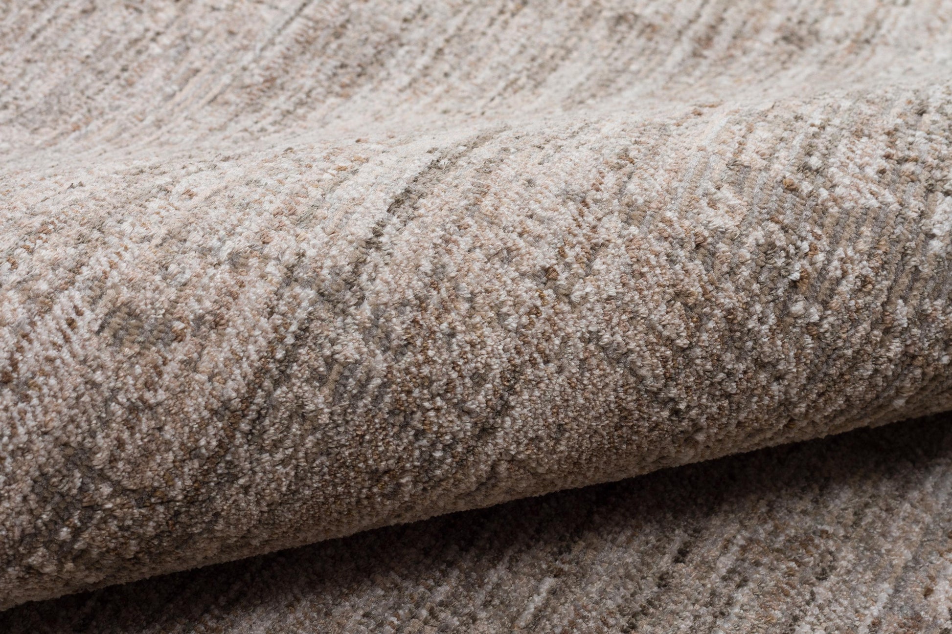 Distressed Abstract Area Rug – Muted Taupe, Gray Low Pile Carpet