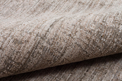 Distressed Abstract Area Rug – Muted Taupe, Gray Low Pile Carpet