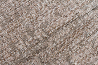 Distressed Abstract Area Rug – Muted Taupe, Gray Low Pile Carpet
