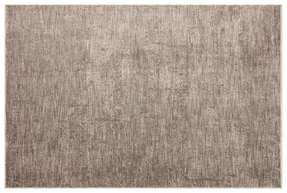 Distressed Abstract Area Rug – Muted Taupe, Gray Low Pile Carpet