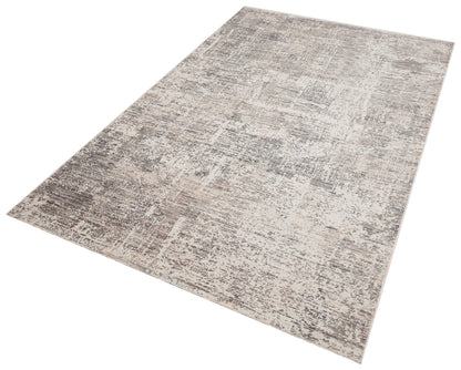 Distressed Abstract Area Rug – Modern Industrial Gray Beige Carpet