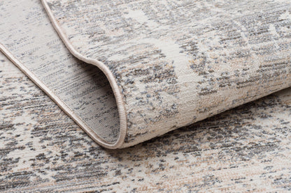 Distressed Abstract Area Rug – Modern Industrial Gray Beige Carpet