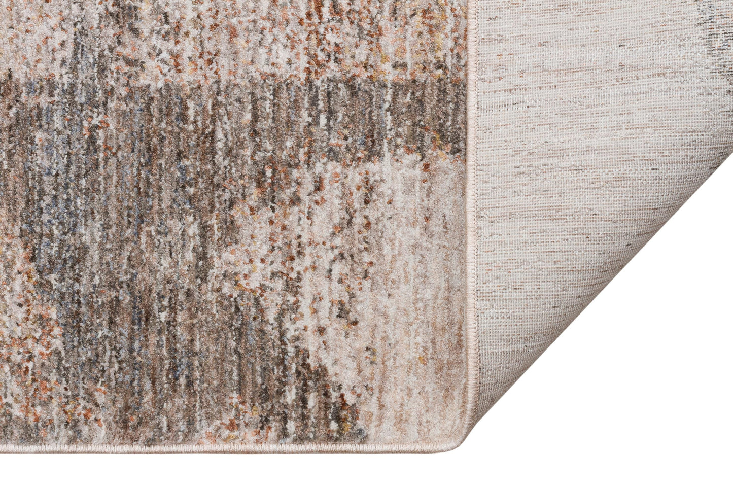 Modern Abstract Area Rug – Distressed Beige, Grey, Terracotta Industrial Carpet