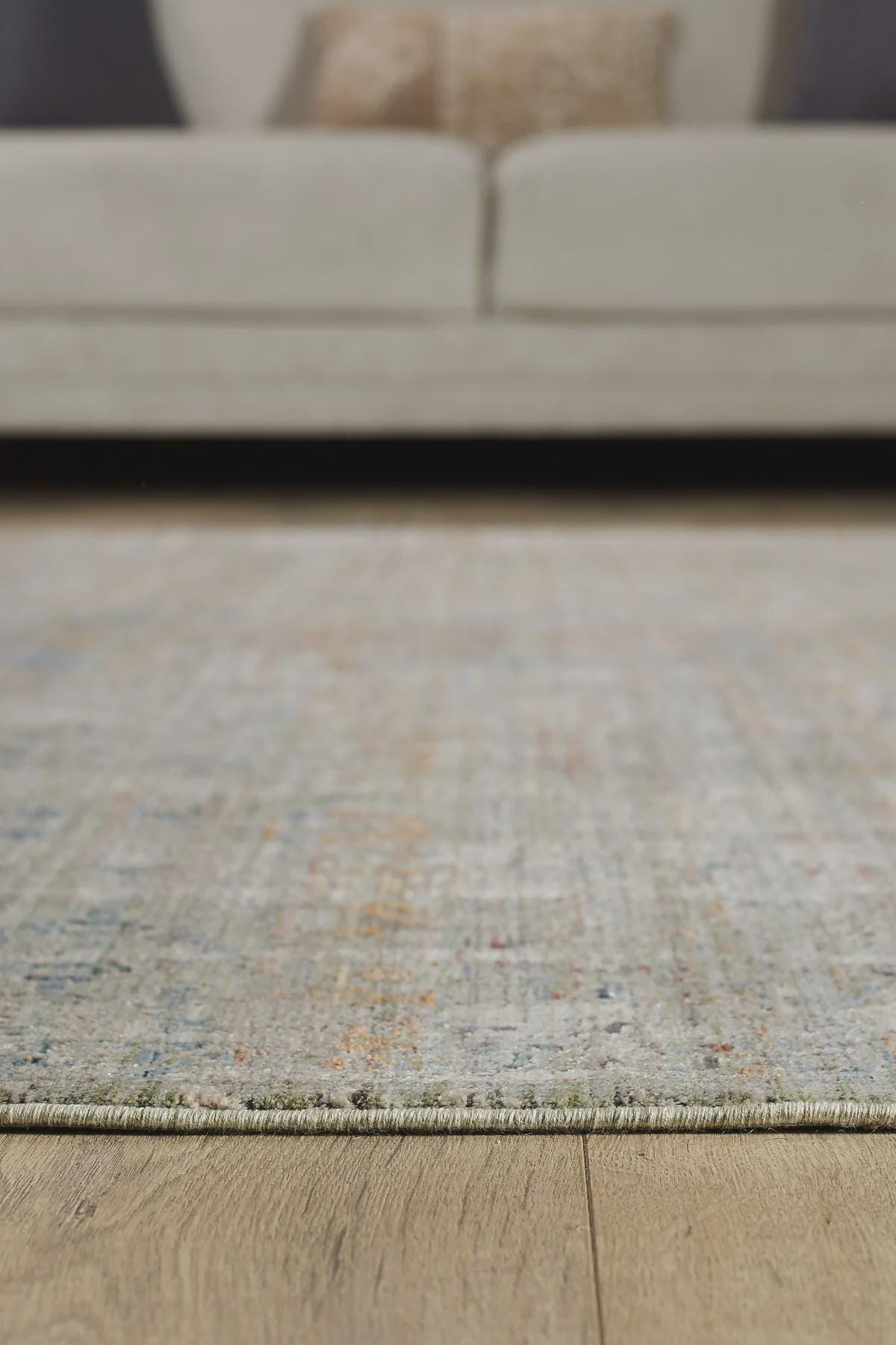 7x10 ft, Green fine quality viscose Rug: Vintage Style carpet