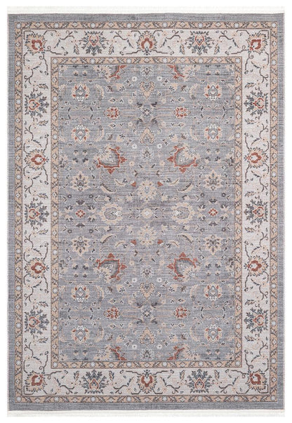 Distressed Oriental Area Rug – Faded Grey Floral Transitional Decor