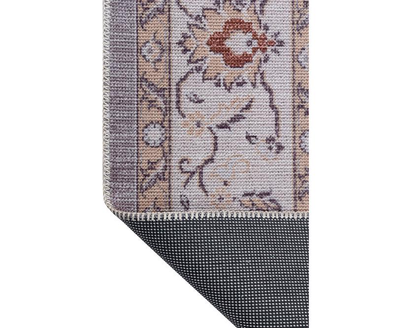 Distressed Oriental Area Rug – Faded Grey Floral Transitional Decor