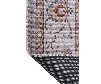 Distressed Oriental Area Rug – Faded Grey Floral Transitional Decor