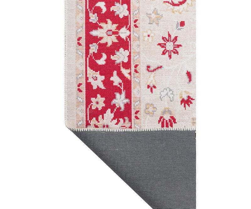 Vintage-Style Red Cream Oriental Rug – Traditional Floral Medallion Carpet