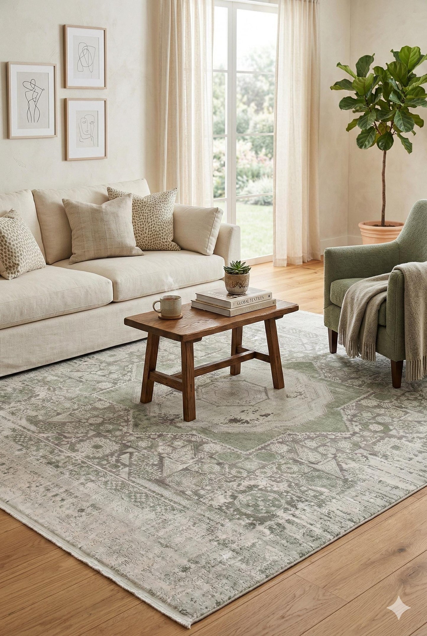 7x10 ft, Gray Classic Mamluk Rug made with Bamboo yarn with Fringes