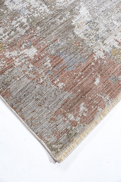 Distressed Abstract Area Rug – Earth Tone Living Room Carpet (200x300cm)