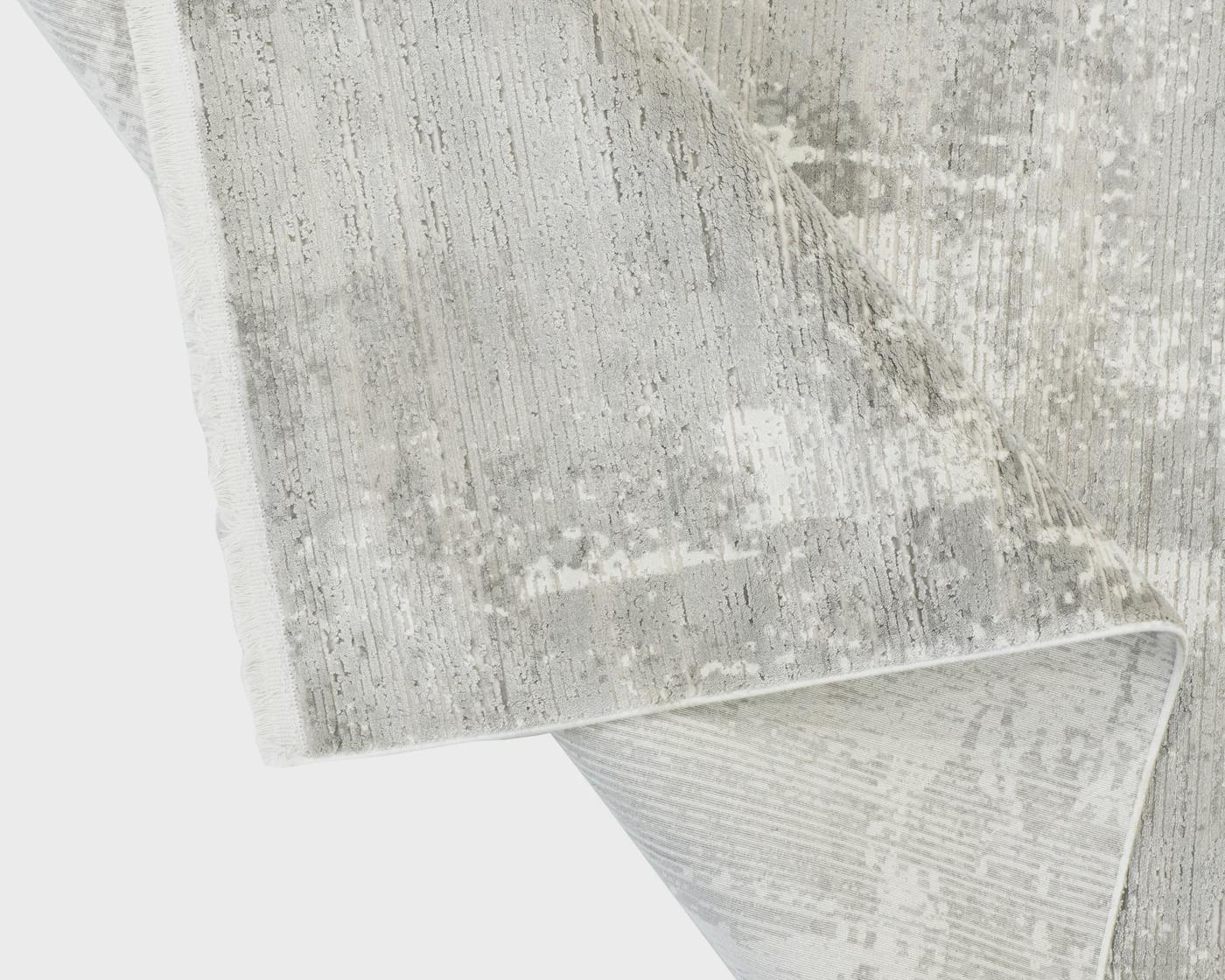 Modern Abstract Charcoal & Silver Distressed Area Rug – Contemporary Industrial Living Room Carpet - 200x300cm - 7x10ft