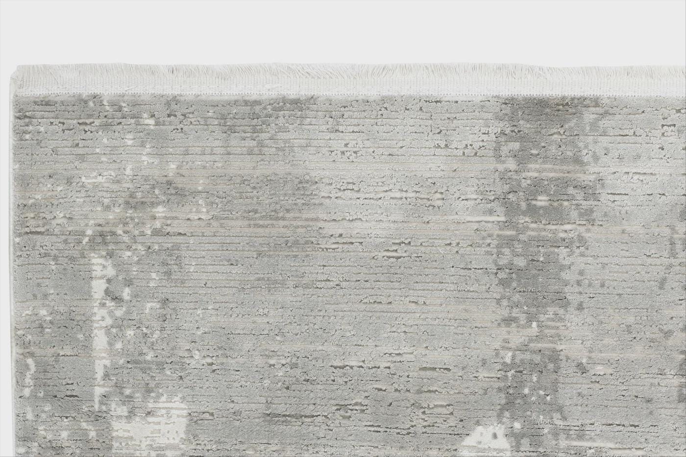Modern Abstract Charcoal & Silver Distressed Area Rug – Contemporary Industrial Living Room Carpet - 200x300cm - 7x10ft