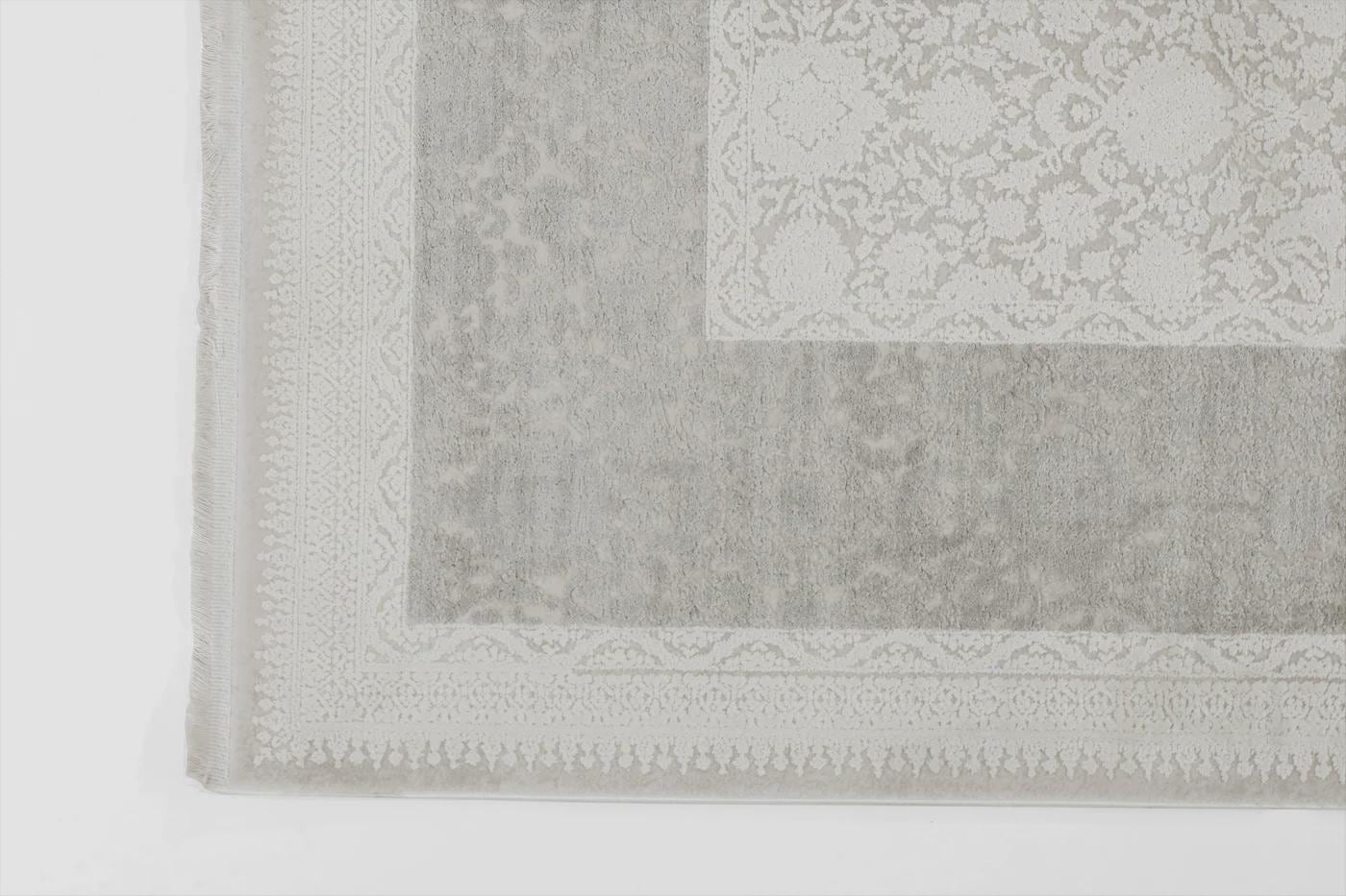 7x10 ft, Beige Classic oriental Rug: Bamboo Yarn,fine fringes carpet