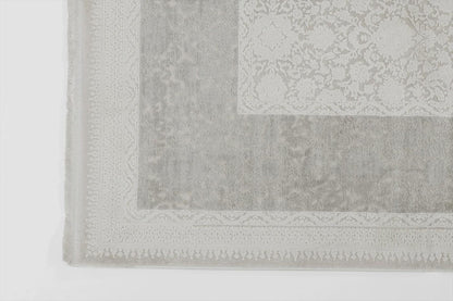 7x10 ft, Beige Classic oriental Rug: Bamboo Yarn,fine fringes carpet