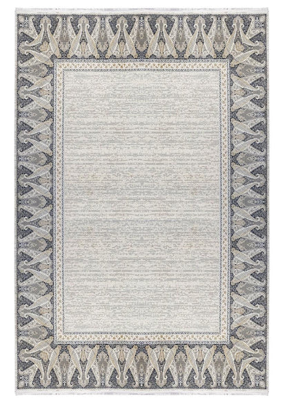 7x10ft, Beige Classic oriental Rug: Bamboo Yarn,fine fringes carpet