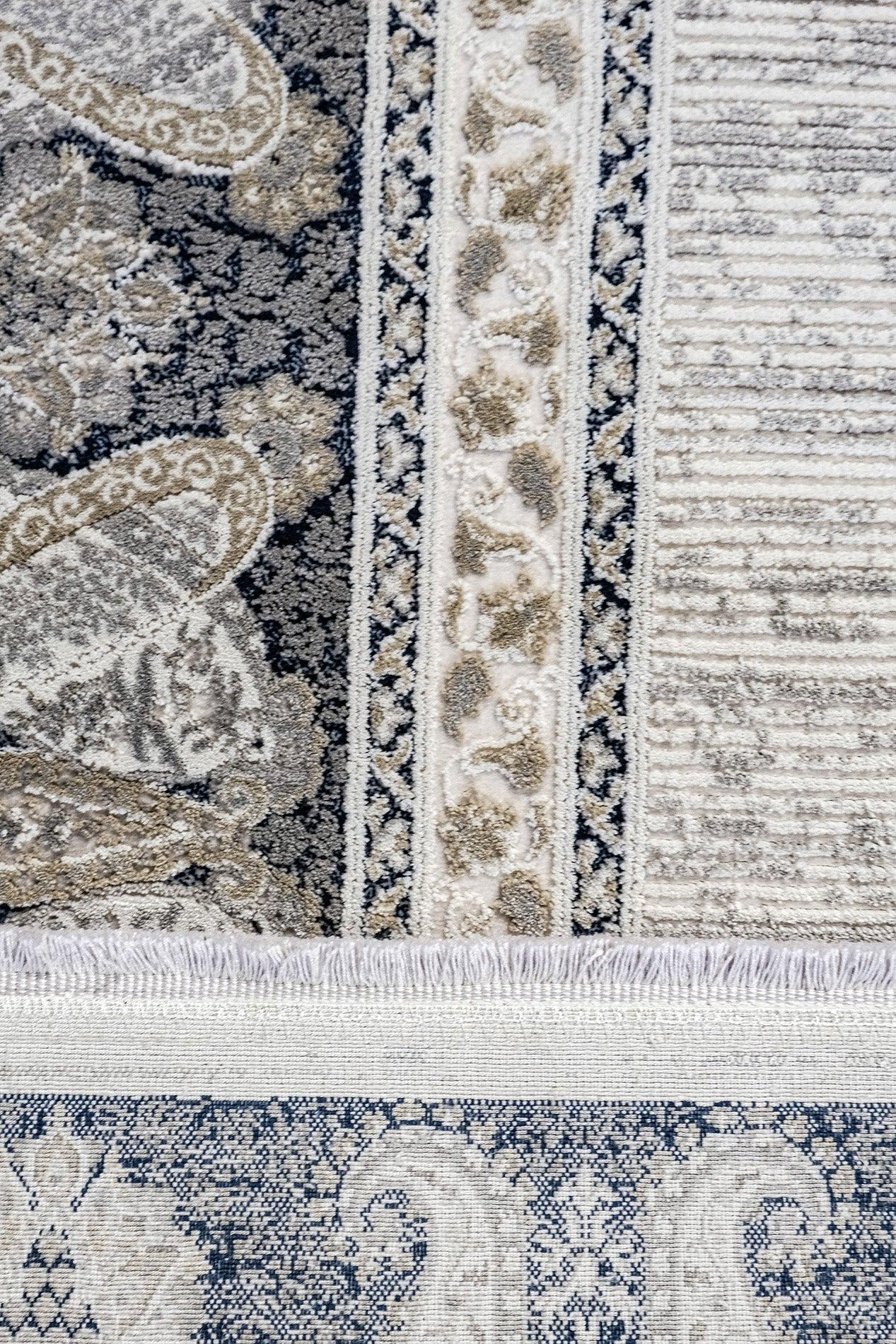 7x10ft, Beige Classic oriental Rug: Bamboo Yarn,fine fringes carpet
