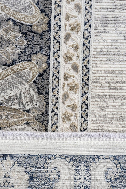 7x10ft, Beige Classic oriental Rug: Bamboo Yarn,fine fringes carpet