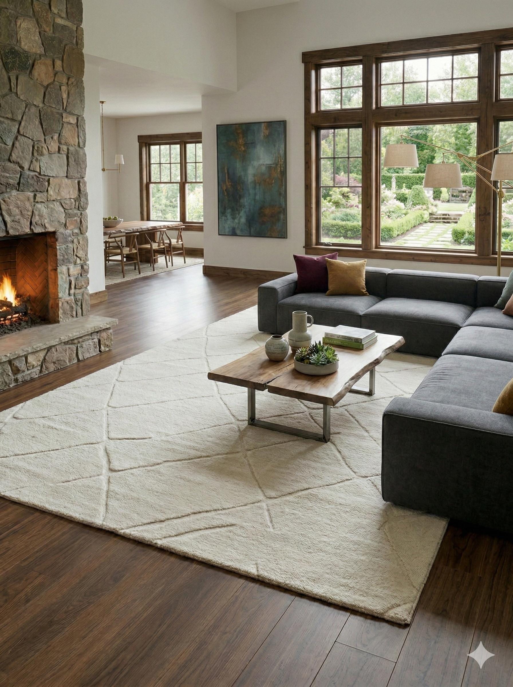 Plain White Area Rug: Minimalist white Carpet for Contemporary Living Spaces, 5x7