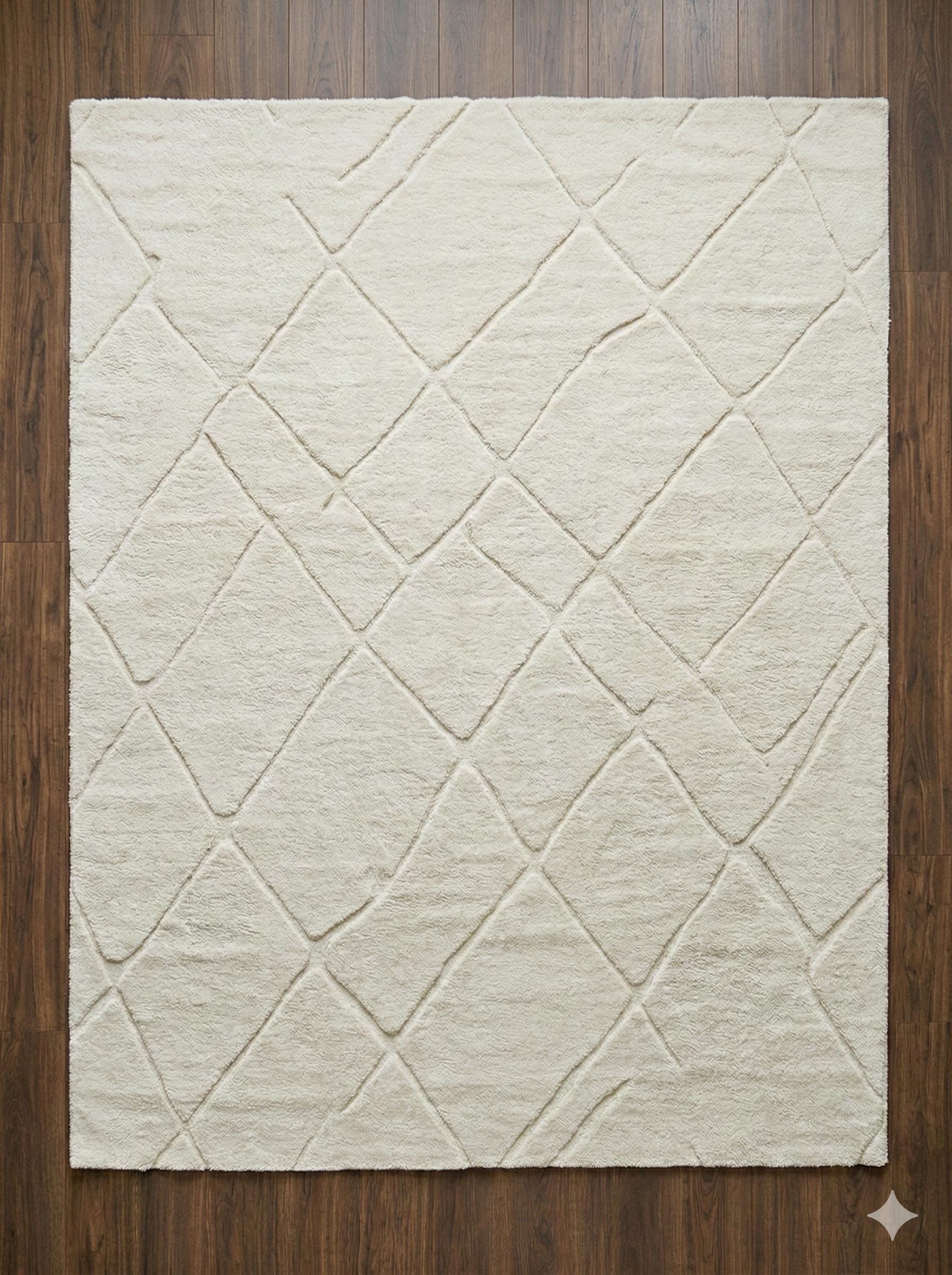 Plain White Area Rug: Minimalist white Carpet for Contemporary Living Spaces, 5x7