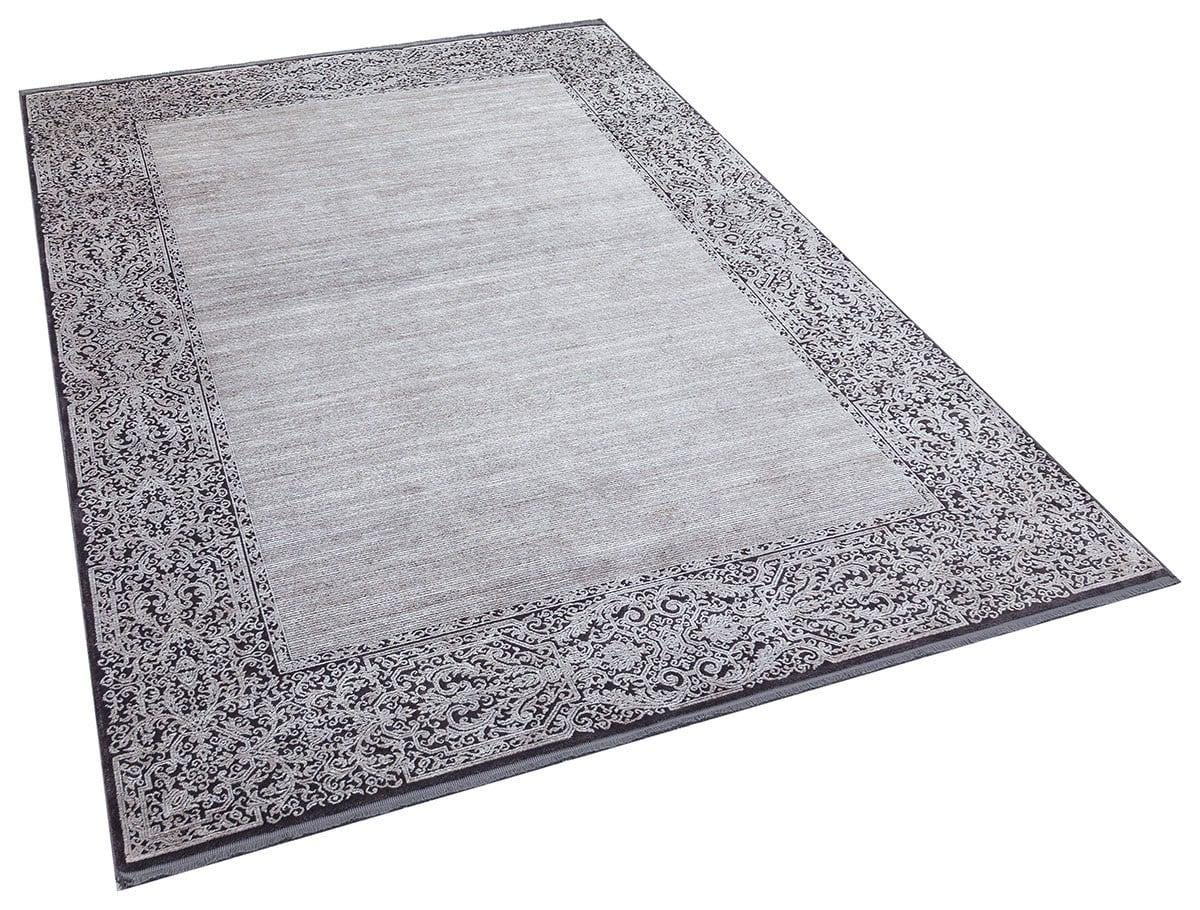 7x10 ft, Classic Oriental Black Bamboo Rug: Classic viscose carpet with fine fringes
