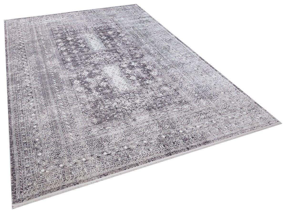 7x10 ft, Classic Oriental Black Bamboo Rug: Classic viscose carpet with fine fringes