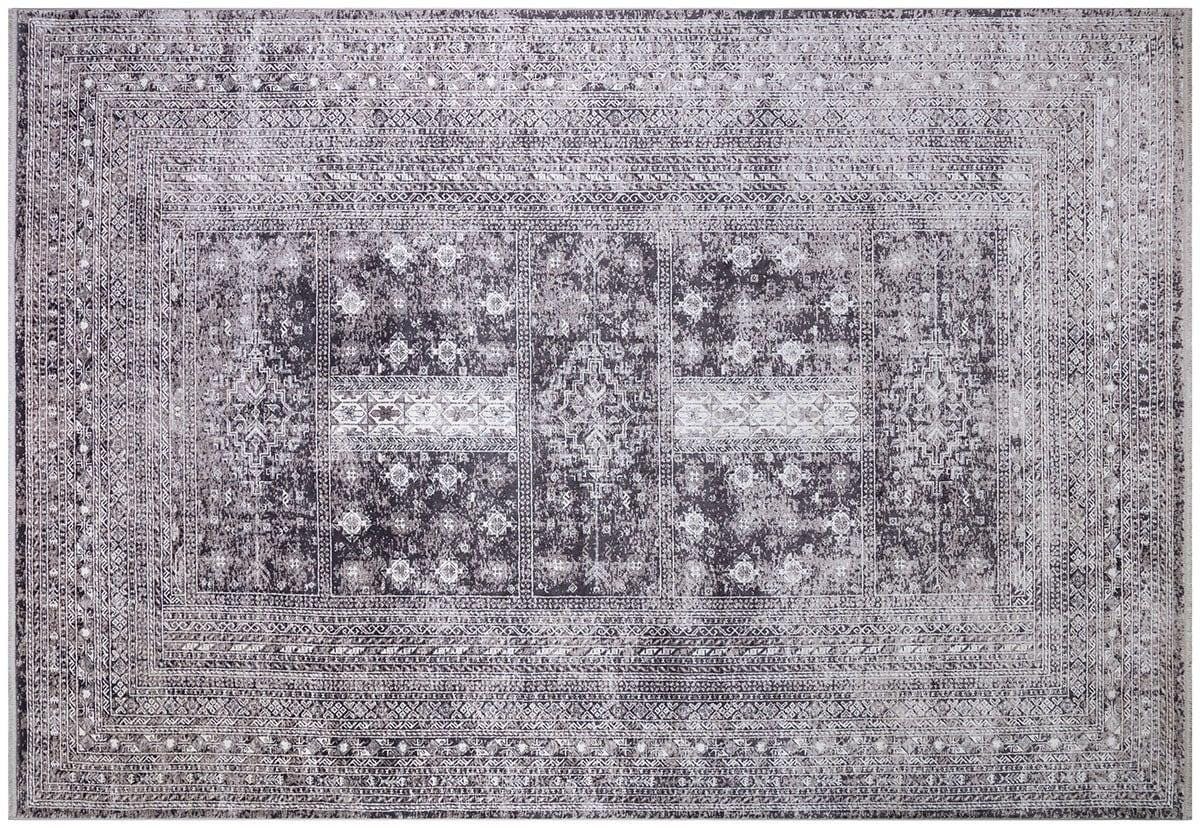 7x10 ft, Classic Oriental Black Bamboo Rug: Classic viscose carpet with fine fringes
