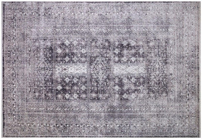 7x10 ft, Classic Oriental Black Bamboo Rug: Classic viscose carpet with fine fringes