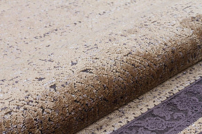 7x10 ft, Classic Oriental Black Bamboo Rug: Classic viscose carpet with fine fringes