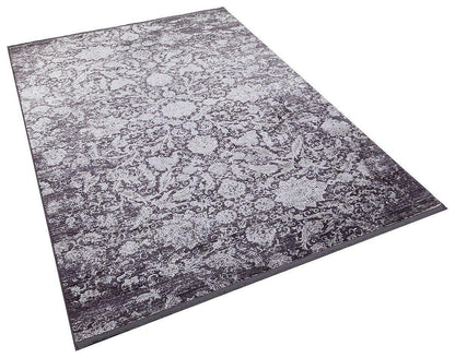 7x10 ft, Classic Oriental Black Bamboo Rug: Classic viscose carpet with fine fringes