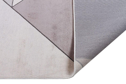 5x7 ft, Modern Cream Geometric Bamboo Rug