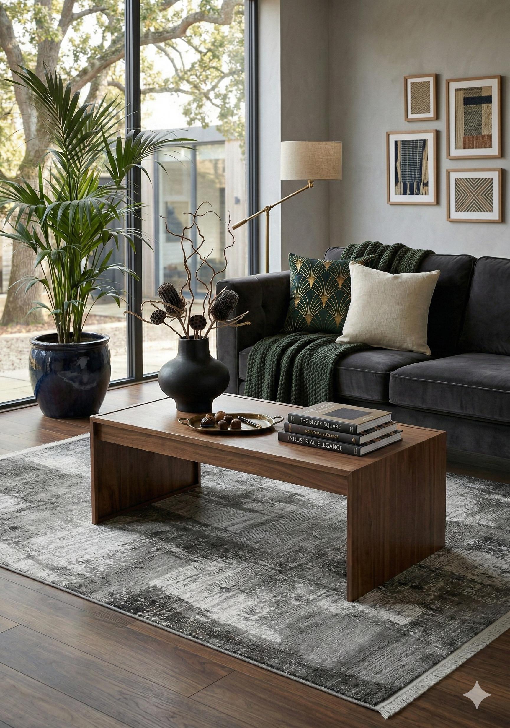 Modern Abstract Charcoal & Silver Distressed Area Rug – Contemporary Industrial Living Room Carpet - 200x300cm - 7x10ft