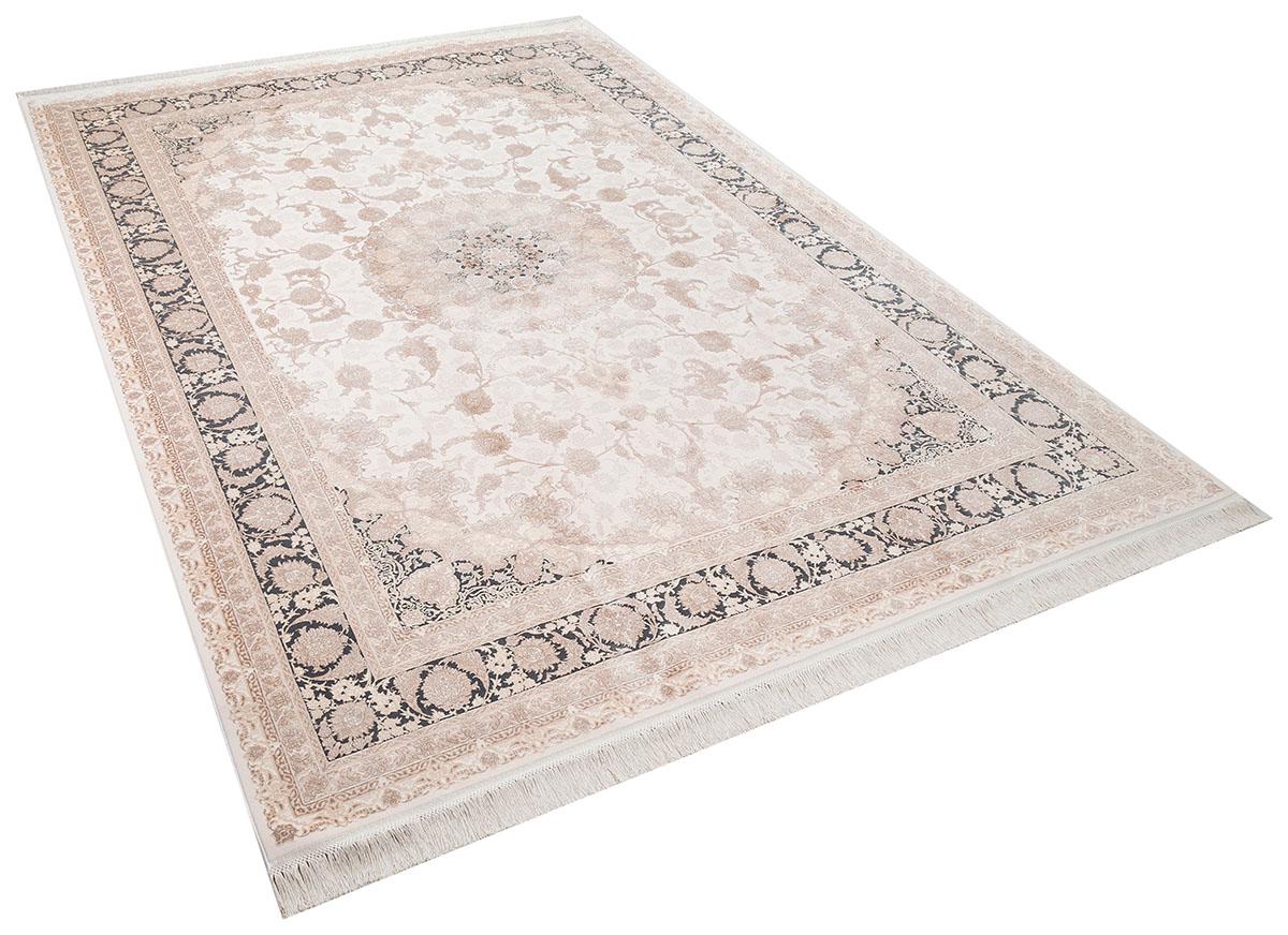 7x10 ft, Distressed Beige Classic oriental medallion Rug - Fine Fringes
