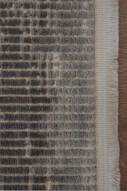 Marsala Distressed Woven Rug – Textured Linear Floor Carpet, Modern Living Room Runner