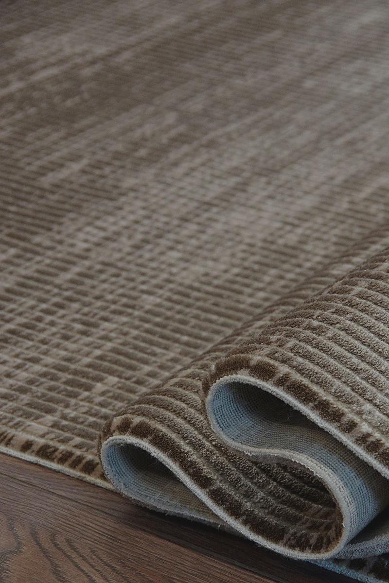 Modern Textured Rug – Distressed Marsala Runner, Woven Floor Carpet