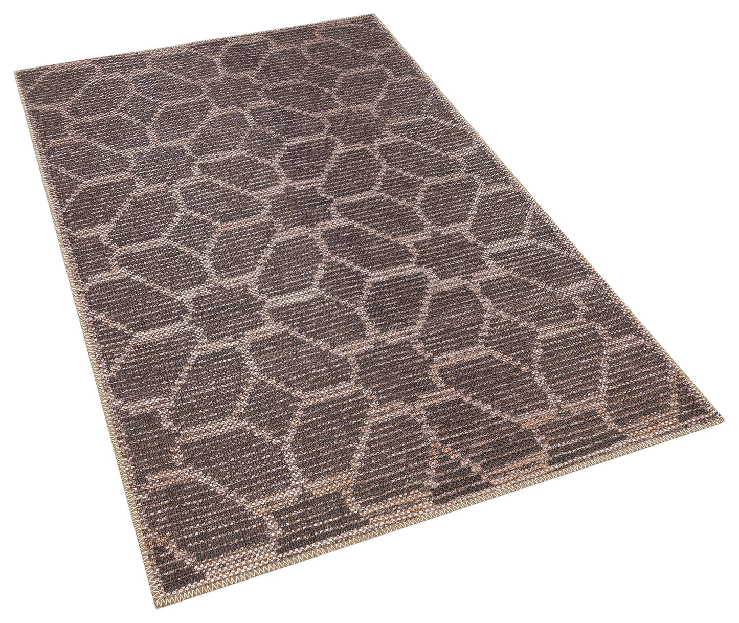 Distressed Bronze Boho Area Rug, Washable Vintage Farmhouse Carpet