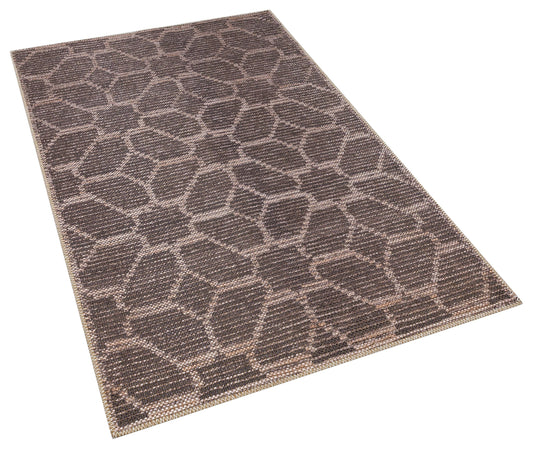 Distressed Bronze Boho Area Rug, Washable Vintage Farmhouse Carpet