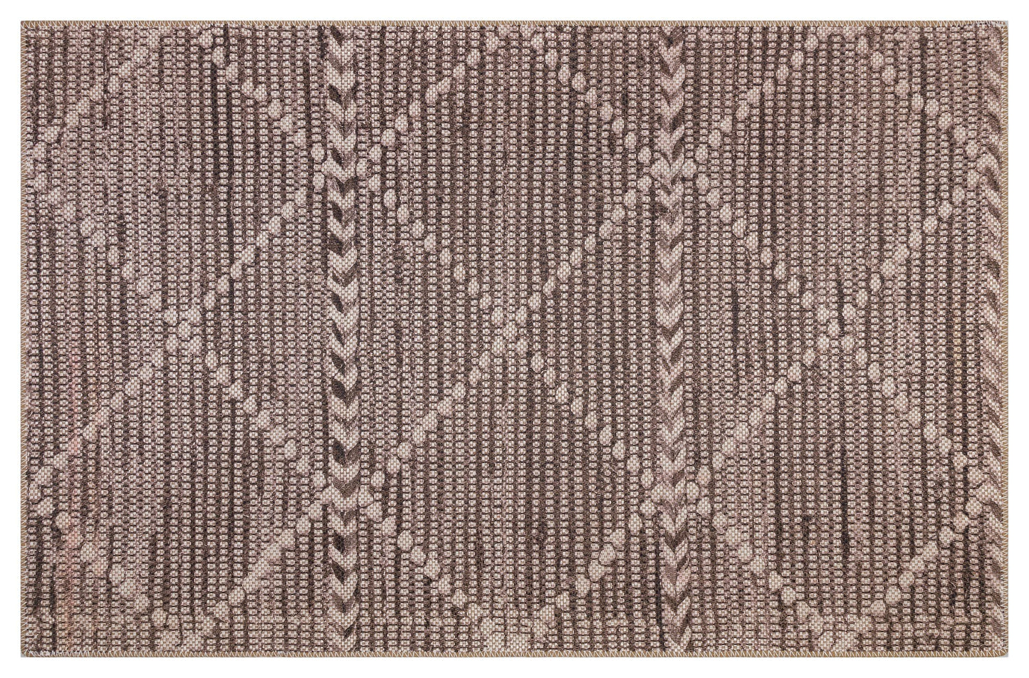 Distressed Bronze Boho Area Rug, Washable Vintage Farmhouse Carpet