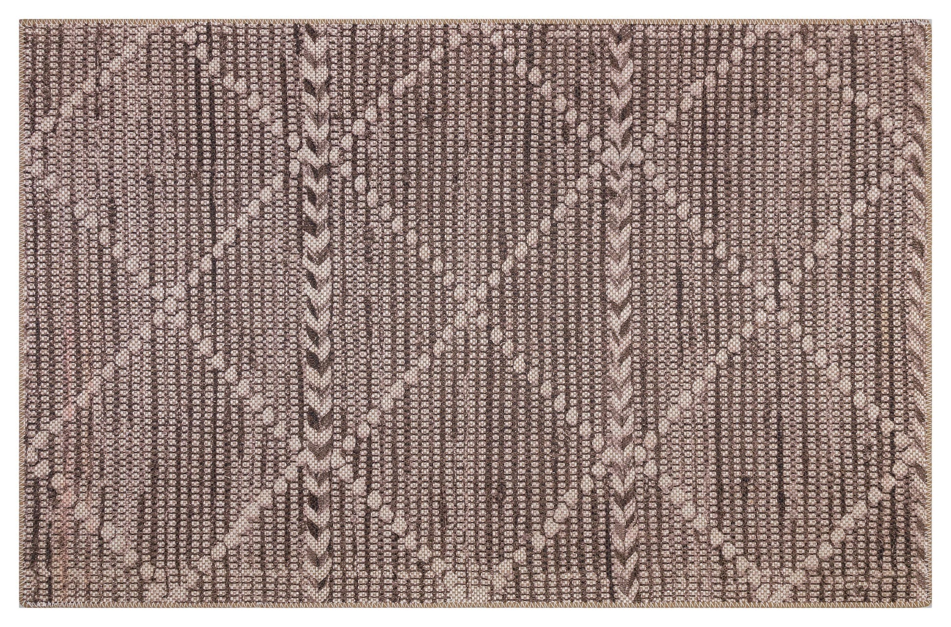Distressed Bronze Boho Area Rug, Washable Vintage Farmhouse Carpet