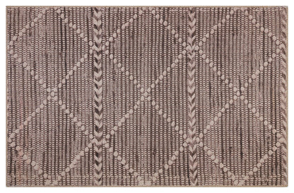 Distressed Bronze Boho Area Rug, Washable Vintage Farmhouse Carpet