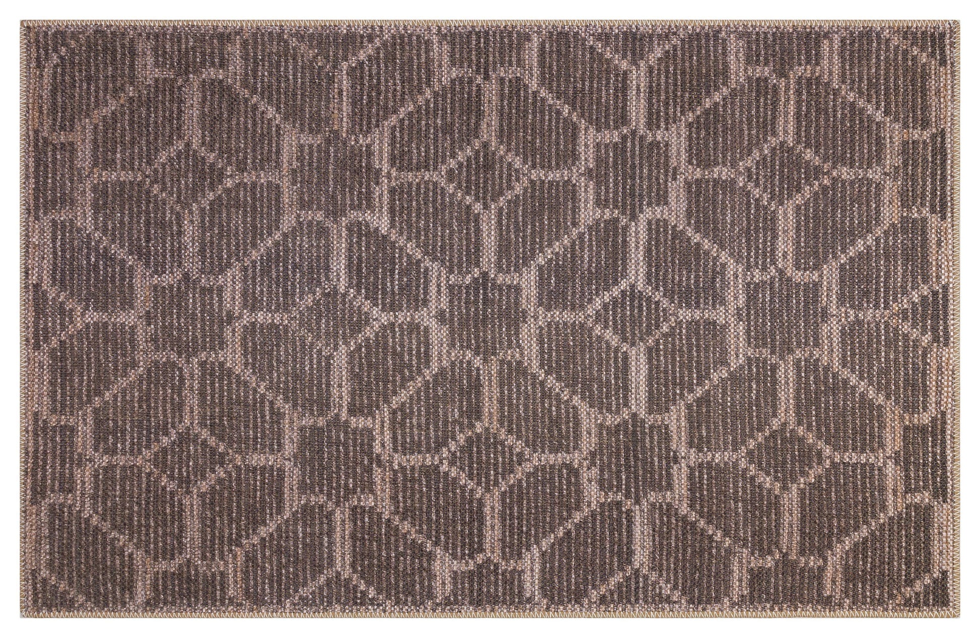 Distressed Bronze Boho Area Rug, Washable Vintage Farmhouse Carpet