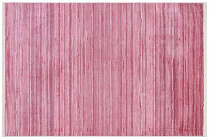 Plain Pink Ribbed Area Rug –Low Pile Carpet (Boho Living Room)