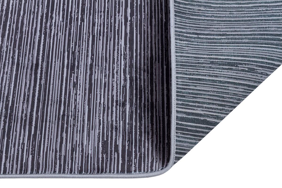 Plain Black Ribbed Area Rug –Low Pile Carpet (Boho Living Room)