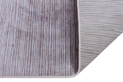 Plain Beige Ribbed Area Rug –Low Pile Carpet (Boho Living Room)