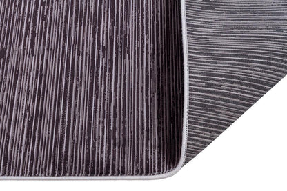 Plain Brown Ribbed Area Rug –Low Pile Carpet (Boho Living Room)