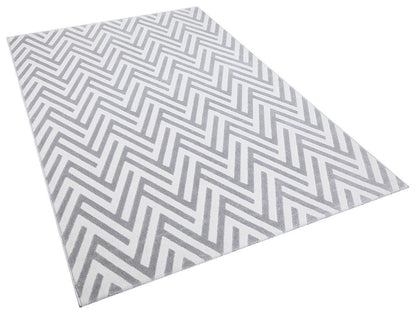 Modern Scandinavian Lattice Area Rug – White & Grey Rug - 200x300cm - 7x10ft
