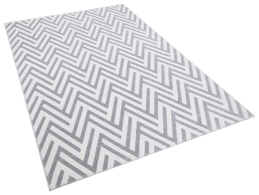 Modern Scandinavian Lattice Area Rug – White & Grey Rug - 200x300cm - 7x10ft