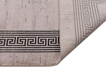 3x5 ft, Modern Brown Bordered Bamboo Rug with fine fringes