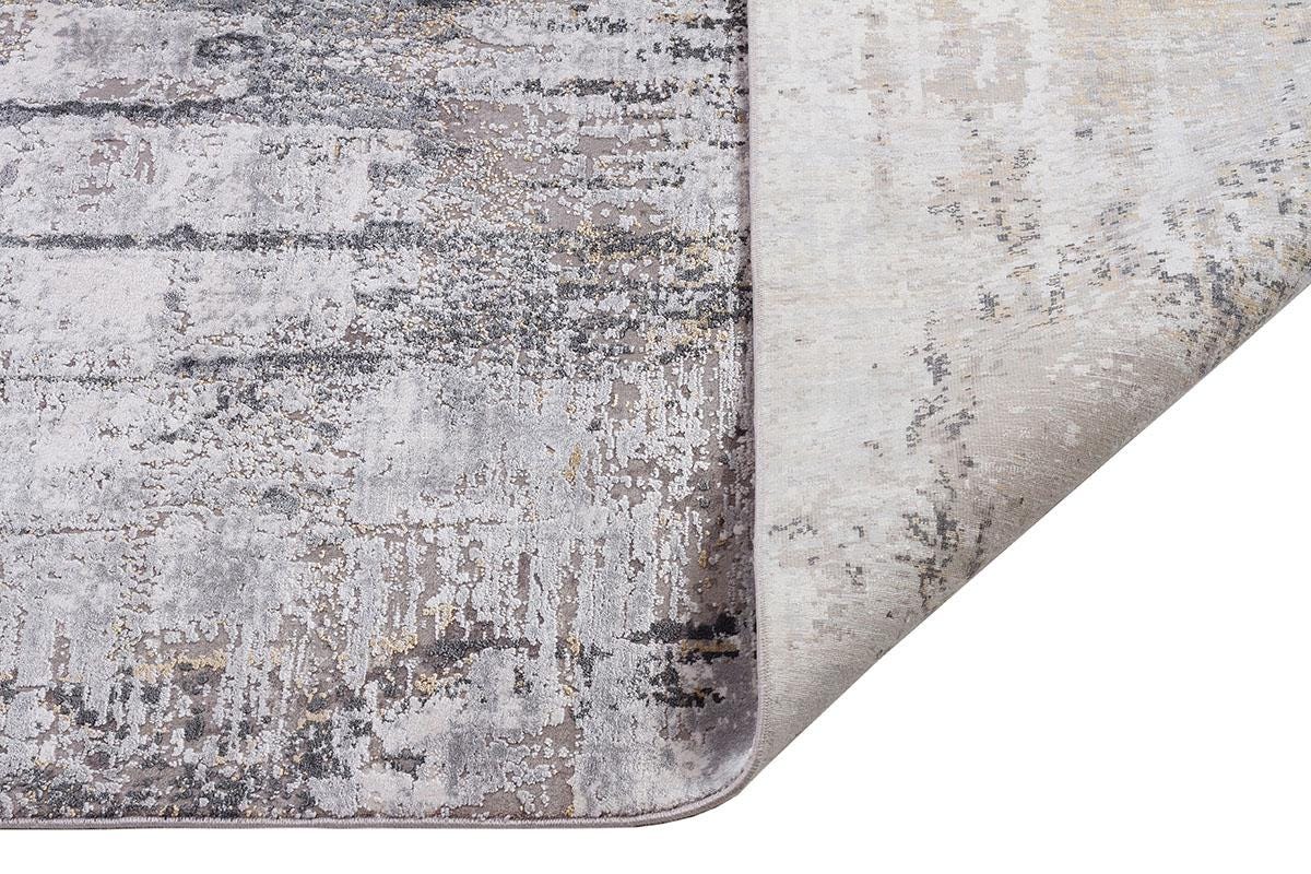 4x6 ft, Abstract Bamboo Silk Area Rug, Distressed Grey Slate Sand Design