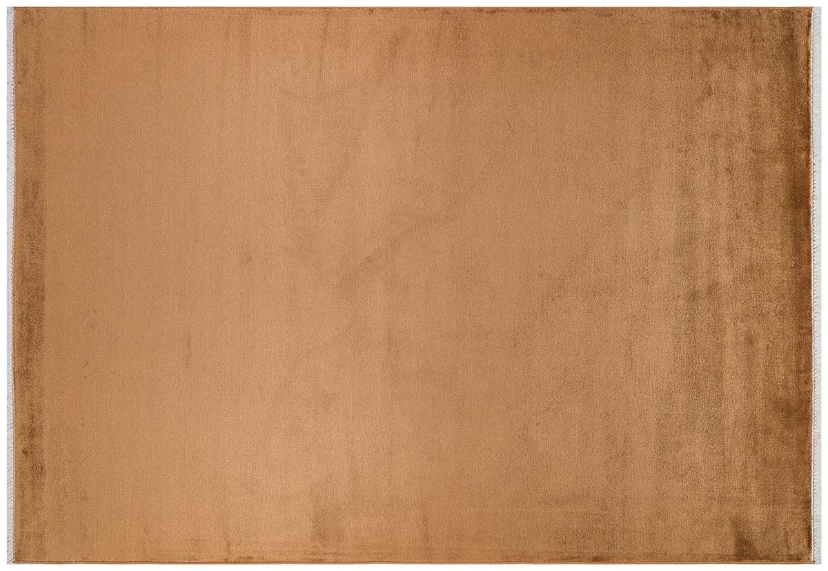5x7 ft, Elegant Burnt Orange Bamboo Silk Area Rug - Solid Minimalist Handmade Carpet