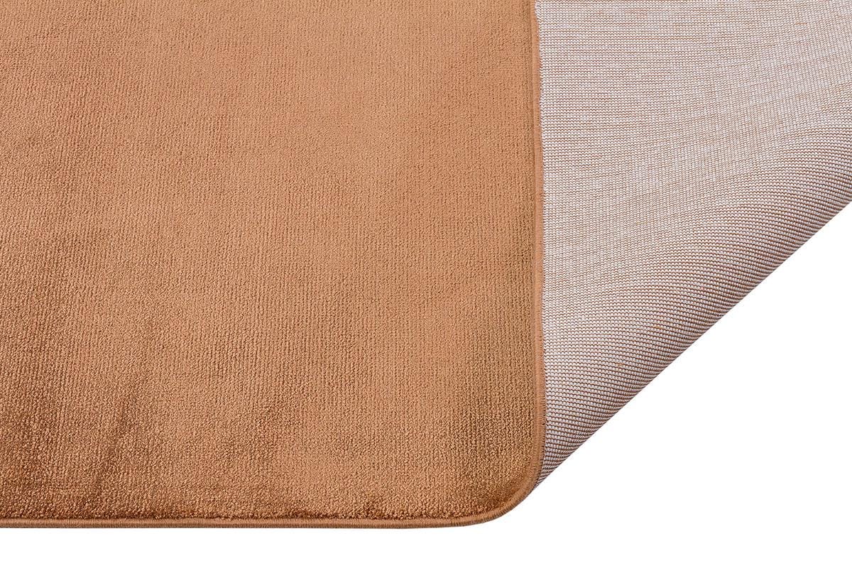 5x7 ft, Elegant Burnt Orange Bamboo Silk Area Rug - Solid Minimalist Handmade Carpet